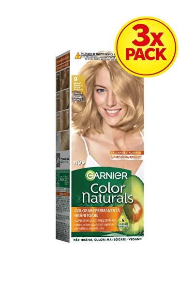 Garnier 3x PACK Color Naturals Hair Dye 9 Extra Light Blonde