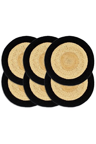 Concept Naproane, 6 buc., și negru, 38 cm, iută și bumbac