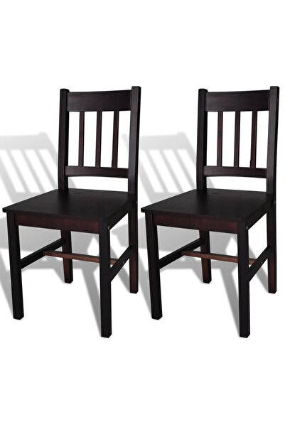 Concept Καρέκλες κουζίνας, 2 τεμ., σκούρο καφέ, ξύλο πεύκου