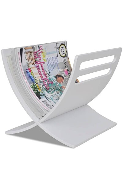 Concept Ξύλινη θήκη περιοδικών, κάθετη, λευκή