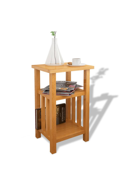 Concept Τραπεζάκι σαλονιού με θήκη περιοδικών, 27 x 35 x 55 cm, μασίφ δρυς