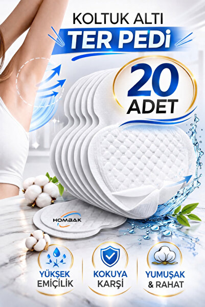 Hombak 20 Adet Koltuk Altı Ter Pedi Ter Emici, Koku Yapmayan, Giysi Koruyucu ...