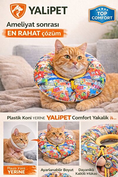 yalıpet Ayarlanabilir Kedi Köpek Boyunluk | Ameliyat Sonrası | Tek Beden Ayar...