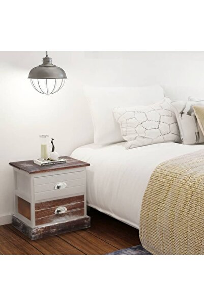 Concept Noptiere, 2 buc, maro și alb