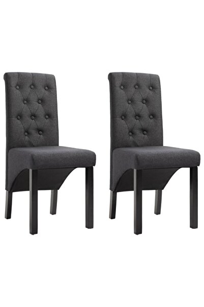 Concept Scaune de bucătărie, 2 buc., gri închis, material textil