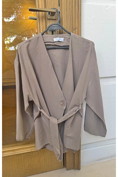 SILA DEMİR BOUTIQUE Vizon Kuşaklı Kimono