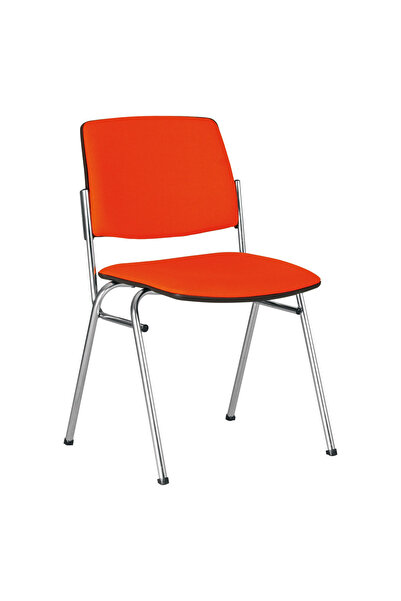 Concept Mobili Πολυθρόνα επισκέπτη LAZARO CHROME, κόκκινο ύφασμα Fiji