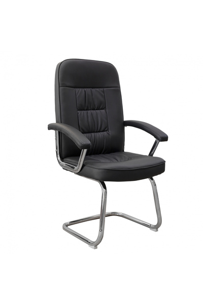 Concept Mobili Πολυθρόνα επισκέπτη POLKA CF, οικολογικό Δερμάτινο , μαύρο