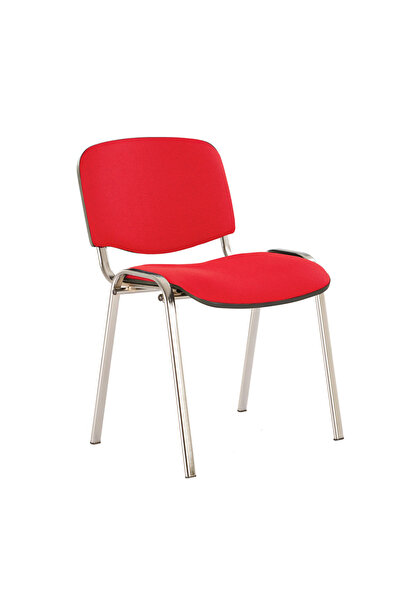 Concept Mobili Καρέκλα επισκέπτη GOA CHROME, κόκκινο ύφασμα Cagliari