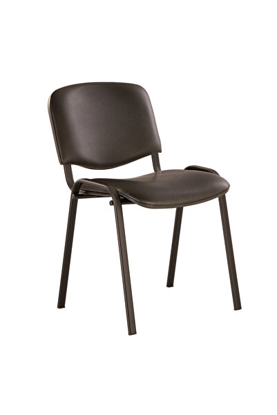 Concept Mobili Καρέκλα επισκέπτη GOA ΜΑΥΡΗ, Μαύρο οικολογικό Δερμάτινο