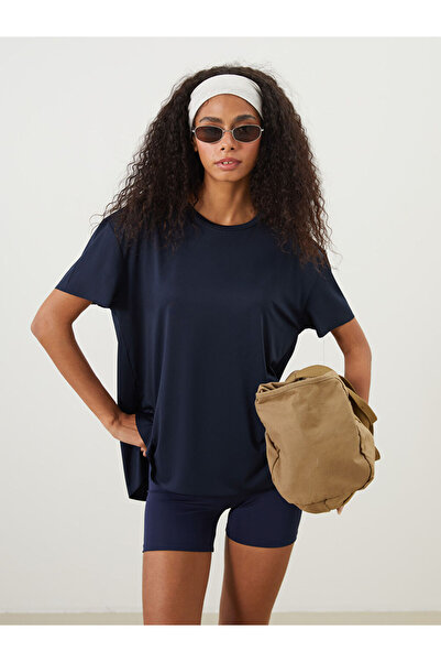 LC Waikiki Navy Blue Crew Neck Women's Sports T-Shirt