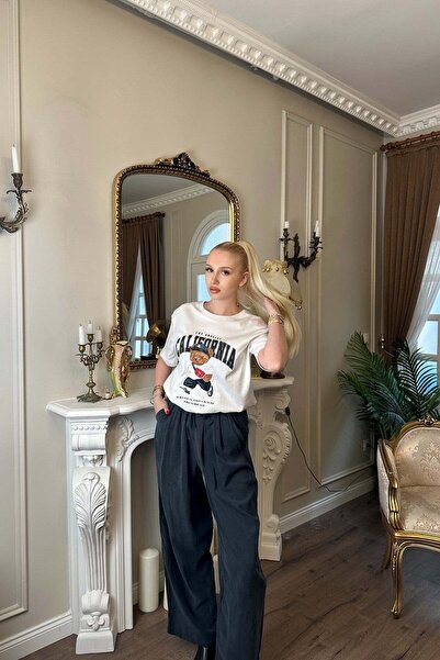 lizge giyim Pleated Waist Elasticated Loose Modal Modal Olon