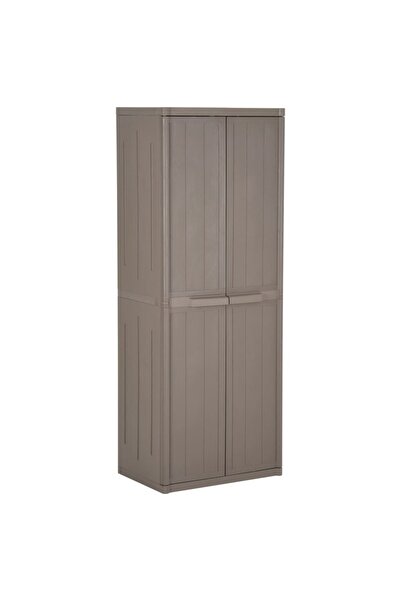 Concept Dulap de depozitare pentru grădină maro 65x45x172 cm PP ratan