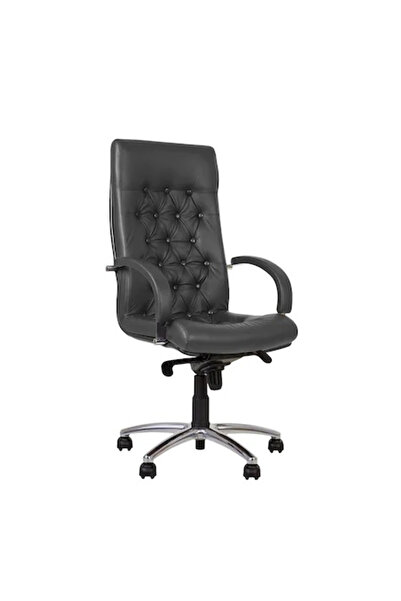 Concept Mobili Εκτελεστική καρέκλα CHEF LUX STEEL CHROME, σκούρο γκρι, φυσικό...