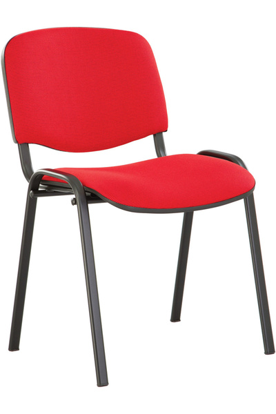 Concept Mobili Καρέκλα επισκέπτη GOA ΜΑΥΡΗ, Κόκκινο ύφασμα Cagliari