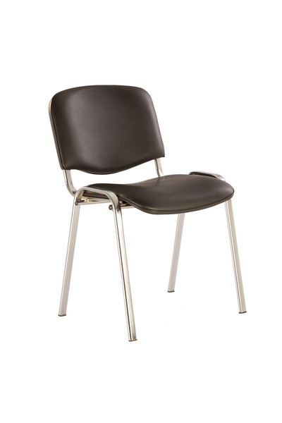 Concept Mobili Καρέκλα επισκέπτη GOA CHROME, Μαύρο οικολογικό Δερμάτινο