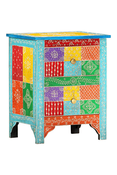 Concept Noptieră pictată manual 40 x 30 x 50 cm, lemn masiv de mango