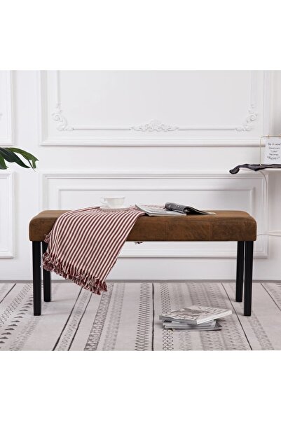 Concept Bancă, maro, 106 cm, piele întoarsă ecologică