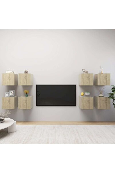 Concept Comode TV cu montaj pe perete, 8 buc., stejar Sonoma , 30,5x30x30 cm