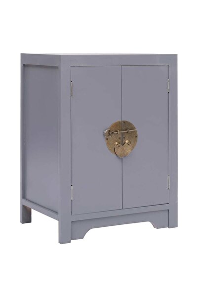 Concept Noptieră, gri, 38 x 28 x 52 cm, lemn de paulownia