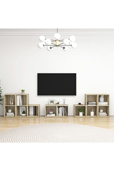 Concept Σετ ντουλαπιών τηλεόρασης, 8 τεμάχια, δρυς sonoma, μοριοσανίδα