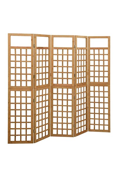 Concept Separator cameră cu 5 panouri, 201,5x180 cm, nuiele lemn brad