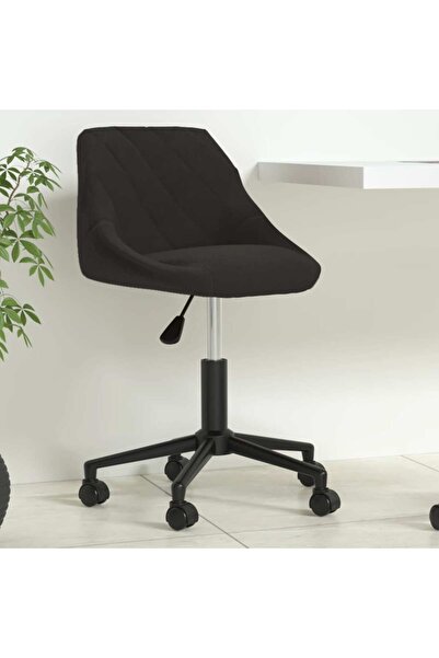 Concept Scaun de birou pivotant, negru, catifea