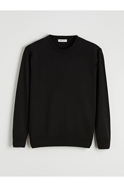 LC Waikiki Black Crew Neck Men's Knitwear Sweater