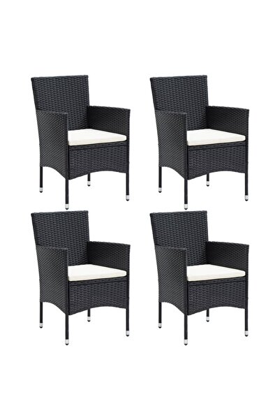 Concept Καρέκλες κήπου, 4 τεμ., μαύρες, πολυρατάν