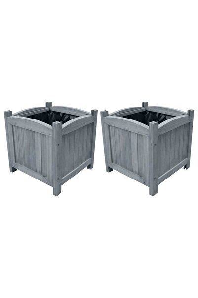 Concept Straturi înălțate grădină 2 buc. 30x30x30 cm lemn masiv de brad