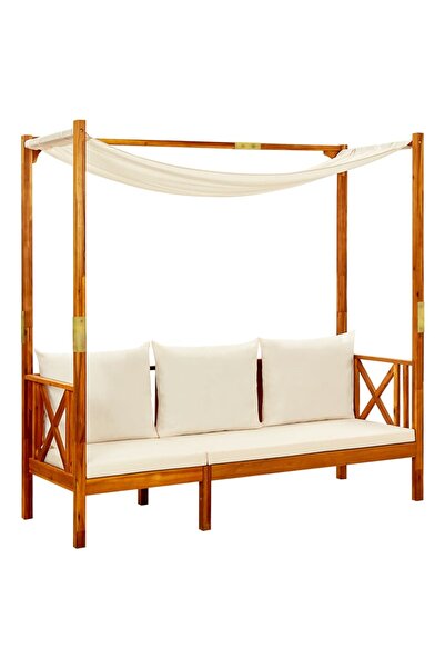 Concept Bancă de grădină cu copertină, lemn masiv de acacia