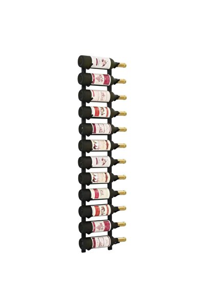 Concept Suport sticle de vin montat pe perete, 12 sticle, negru, fier