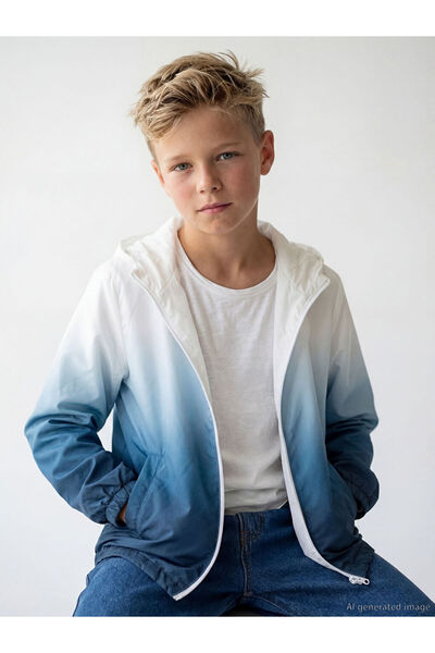 LC Waikiki Petrol Water Repellent K Hooded Boy's Raincoat