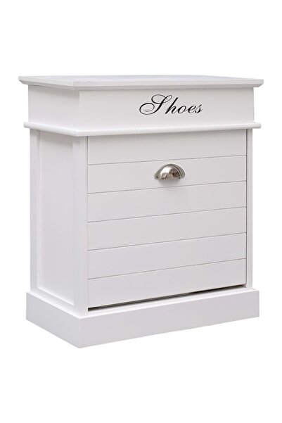 Concept Pantofar, alb, 50 x 28 x 58 cm, lemn de paulownia