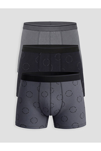 LC Waikiki Μαύρο ανδρικό μποξεράκι κανονικής εφαρμογής, σετ 3 τεμαχίων