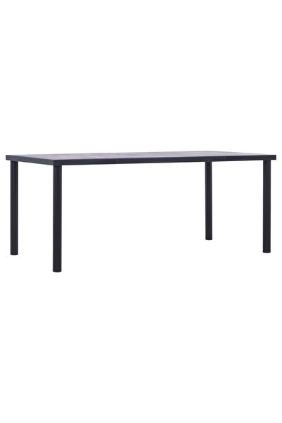 Concept Τραπέζι κουζίνας, μαύρο & γκρι τσιμέντου, 180 x 90 x 75 εκ., MDF