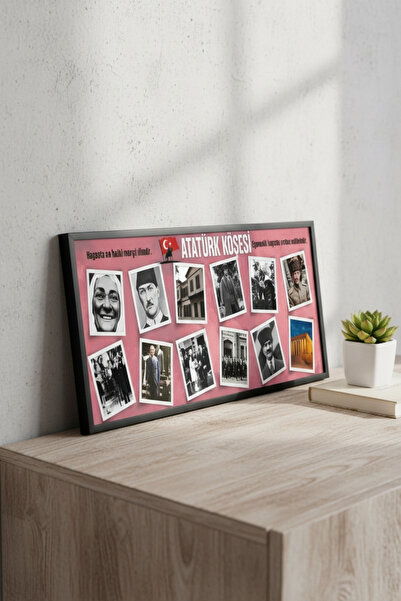 FourArts Ataturk Corner Painting 60X25 cm Framed School Classroom Ataturk Pos...