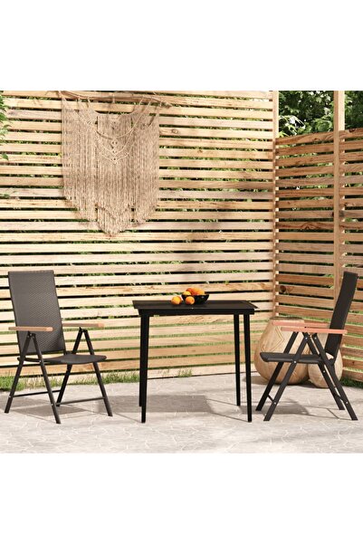 Concept Set mobilier de grădină, 3 piese, negru