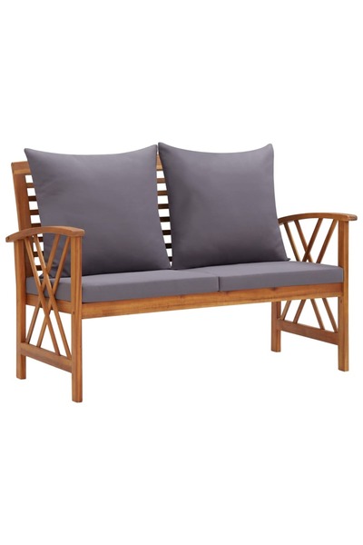 Concept Παγκάκι κήπου με μαξιλάρια, 119 cm, μασίφ ξύλο ακακίας
