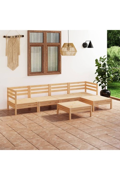 Concept Σετ επίπλων κήπου, 6 τεμάχια, από μασίφ ξύλο πεύκου