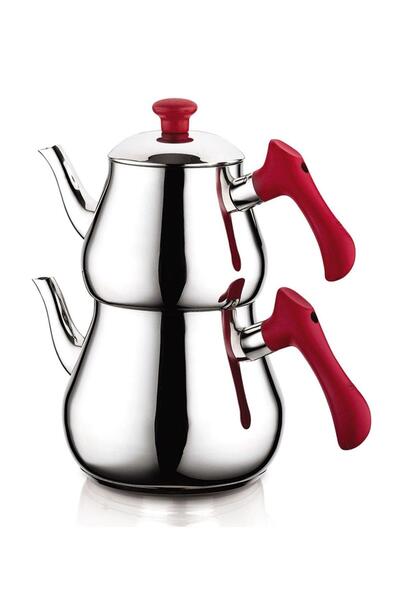 Altabi Pyramid Steel Teapot Set Mega Size with Induction Base