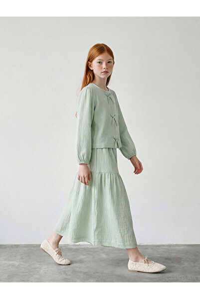 LC Waikiki Muslin Girl's Blouse with Bow Detail