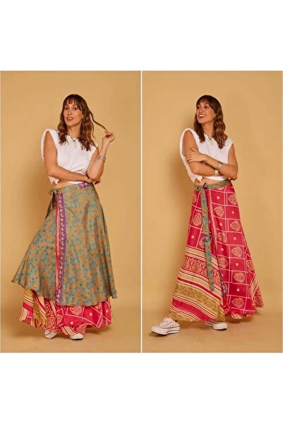 Fibula Bohemian Authentic Standard Size 2 Layers Reversible %100 Silk Importe...