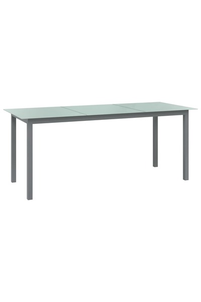 Concept Τραπέζι κήπου, ανοιχτό γκρι, 190x90x74 cm, αλουμίνιο και γυαλί