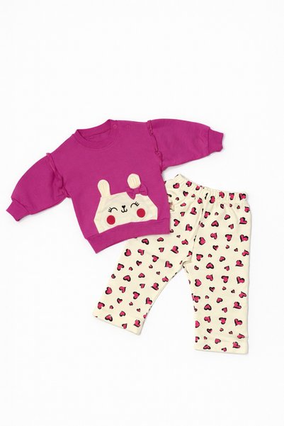 ASİLA Baby Girl Printed Bottom Top Set