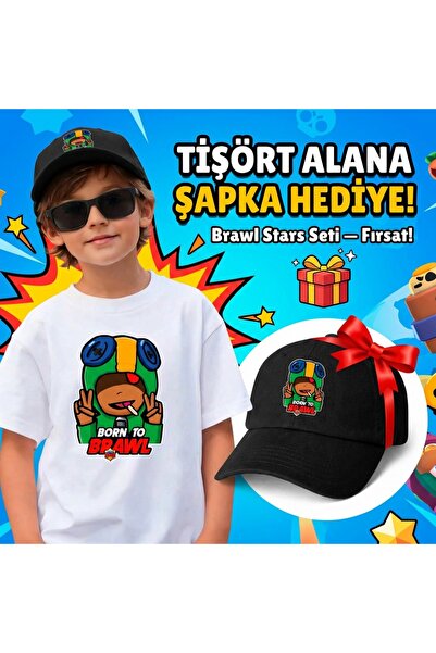 barsdepo Brawl Stars Printed T-Shirt – Hat Gift Set |   Premium Quality