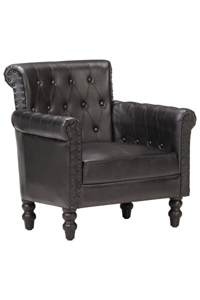 Concept Fotoliu, negru, piele naturală de capră