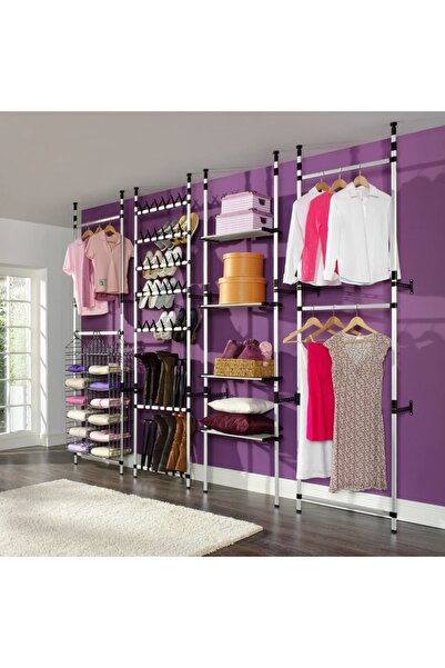 Concept Sistem de șifonier telescopic cu rafturi, aluminiu