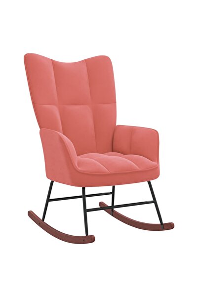 Concept Κουνιστή πολυθρόνα, ροζ, Βελούδο