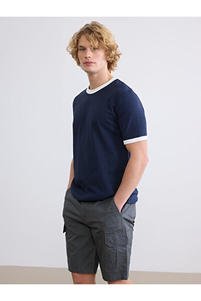 LC Waikiki Ανδρικό μπλουζάκι με λαιμόκοψη Navy Blue